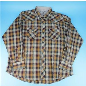 Wrangler Western Pearl Snap Floral Mettalic Shirt